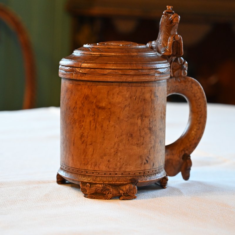 An old wooden drinking vessel from the farm